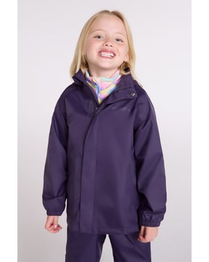 'Pakka' Kids Jacket Waterproof Wind Resistant Stylish Travelling Hooded Coat Purple