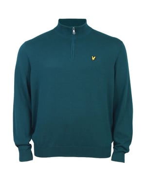 Lyle and Scott Cotton quater zip jumper petrol