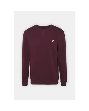 Lyle and Scott Cotton merino crew neck bordeaux