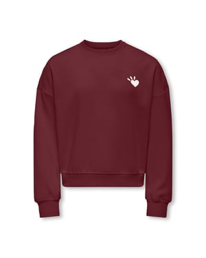 Only Kogtammie life ls print o-neck swt bordeaux