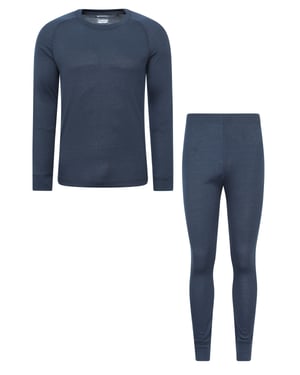 'Talus' Men's Thermal Top & Pant Skiing Winter Warm Gym Set Navy
