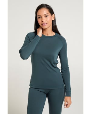 'Talus' Women's Long Sleeve Top Quick Dry Round Neck Thermal Base Layer Dark Green