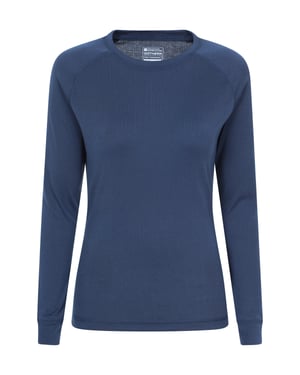 'Talus' Women's Long Sleeve Top Quick Dry Round Neck Thermal Base Layer Navy