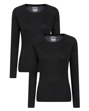 'Talus' Women's Round Neck Top Thermal Quick Drying Tee Black