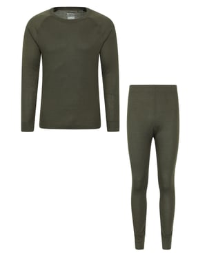 'Talus' Men's Thermal Top & Pant Skiing Winter Warm Gym Set Khaki