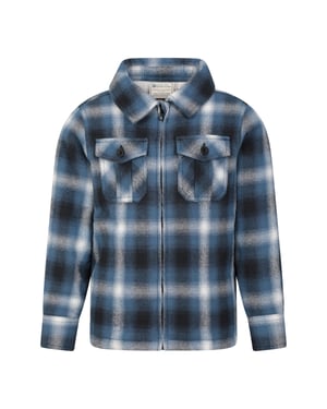 'Stream' Kids Zip Shacket Borg Lined Cosy Warm Everyday Jacket Blue