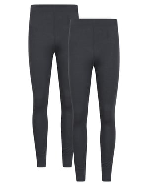 'Talus' Men's Base Layer Pants IsoTherm Quick Dry Breathable Gym Trousers - Pack of 2 Charcoal