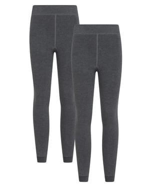 'Talus' Women's Thermal Gym Leggings Fleece Lined Warm Cosy Trousers - Pack of 2 Charcoal