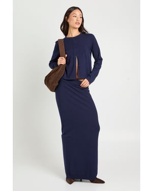 Tall Rib Knit Maxi Skirt