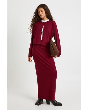 Rib Knit Maxi Skirt