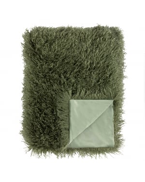 furn. Rowan Faux Fur Throw Khaki