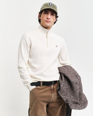 Half Zip Cardigan in Ivory