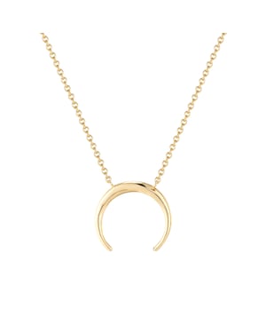 18ct Yellow Gold Plated Sterling Silver Tusk Pendant Necklace