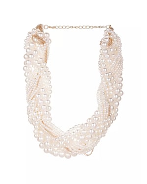 Plaited Pearl Statement Necklace