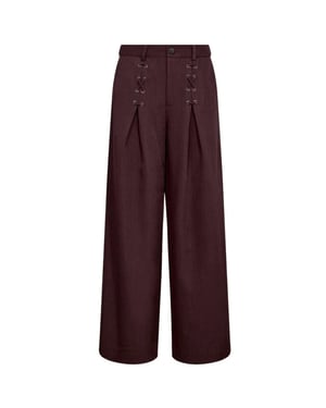 Co'Couture Lunacc eyelet wide ll pants bordeaux