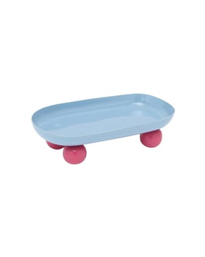 Present Time dienblad double funky oval soft blue & bright pink