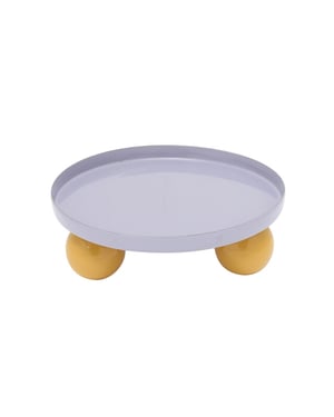 Present Time dienblad double funky rond soft purple & bright yellow