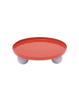 Present Time dienblad double funky rond large bright red w. soft purple