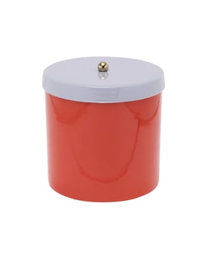 Present Time storage jar double funky retro bright red w. soft purple