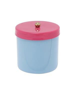 Present Time storage jar double funky small soft blue & bright pink