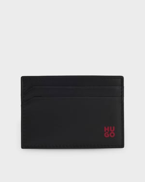Tibby with red-foil stacked logo Card holder in Black