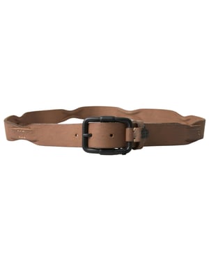 Ermanno Scervino Brown Leather Metal Buckle Waist Men Belt