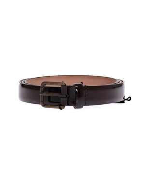 Dolce & Gabbana Brown Leather Logo Belt Cintura Belt
