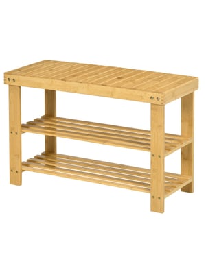 Homcom Schoenenbank, 3 verdiepingen, ruimte voor 6-9 paar schoenen, tot 130 kg,