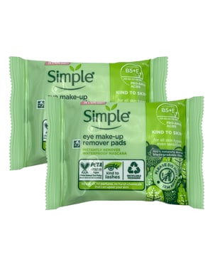 Simple Kind to Skin Eye Make-Up Remover Pads, 2x of 30 Pads