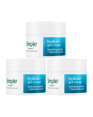 Simple Hydrate+ Gel Cream Refreshing Daily Face Moisturiser 50ml, 3 Pack