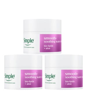Simple Smooth+ Soothing Water Cream Face Moisturiser Hydrating Care 50ml,3Pk