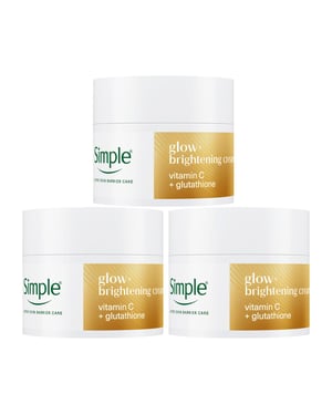 Simple Glow+ Brightening Cream Radiance Boosting Moisturiser 50ml, 3 Pack