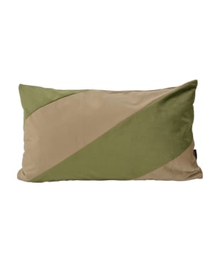 NOVÉE Velvet swirl olijf / taupe | 30 x 50 cm | kussenhoes | polyester