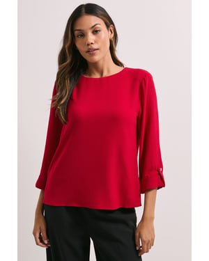 3/4 Roll Sleeve Blouse