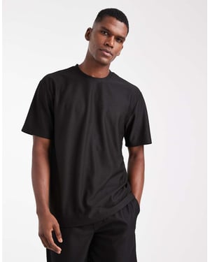 ONLY & SONS – Svart, oversized t-shirt med plissering, del av set