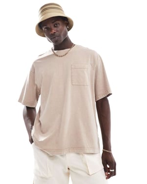 ONLY & SONS – Superstor t-shirt i tvättad beige