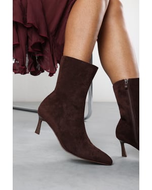 Wheres That From Womens 'Aubrey' Suede Pointed Toe Ankle Low Heel Boot