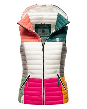 Navahoo Shadaa Multikulti dames gewatteerde bodywarmer – Licht, kleurrijk & trendy