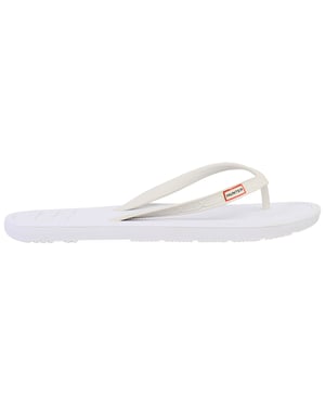 Hunter Logo Womens White Flip-Flops