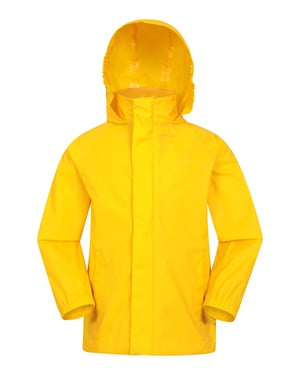 'Pakka' Kids Jacket Waterproof Wind Resistant Stylish Travelling Hooded Coat Yellow