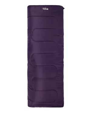 'Basecamp 200' Sleeping Bag with Two Way Zip Summer Camping Sack Bed Purple