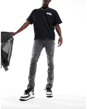 ONLY & SONS – Grå tvättade Warp-jeans med skinny fit