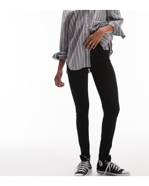 Topshop – Tall Jamie – Svarta skinny jeans med hög midja