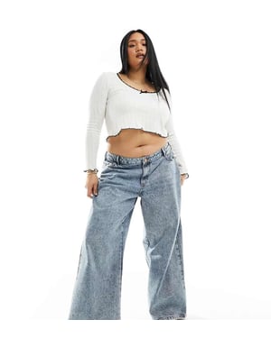 Noisy May Curve – Ljustvättade jeans med vida ben