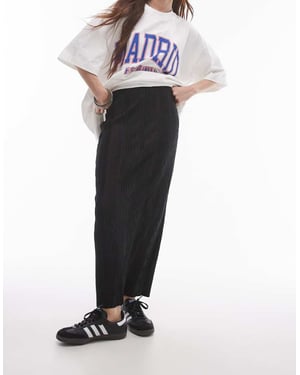 Topshop – Svart plisserad midikjol