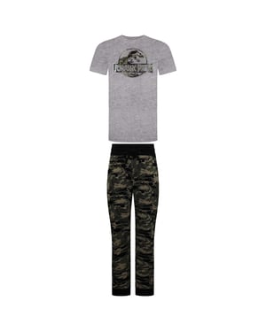 Jurassic Park Logo Mens Camo Pyjama Set