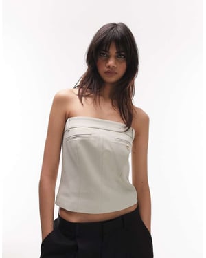Topshop – Stenfärgad korsetttopp med byxdetalj, del av set