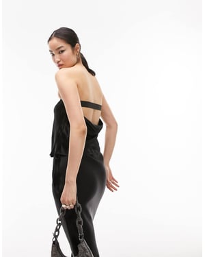 Topshop – Svart bandeau-topp