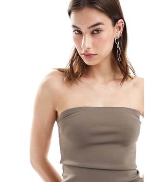 Weekday – Act – Brun bandeau-topp i scuba-modell