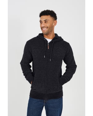 Mid Grey Full Zip Chenille Hoodie